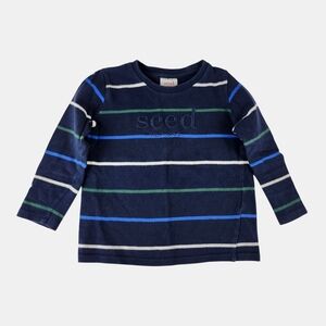 Seed Heritage Striped Long Sleeve Tee - Navy, Blue, and Green